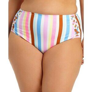 California Waves Striped High Waist Bottoms 1148